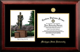 Campus Images MI987LGED  Michigan State University - Spartan - Gold embossed diploma frame with Campus Images lithograph