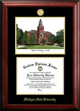 Campus Images MI988LGED Michigan State University - Linton Hall - Gold embossed diploma frame with Campus Images lithograph