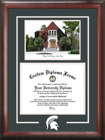 Campus Images MI990SG Michigan State University Alumni Chapel Spirit Graduate Frame with Campus Image