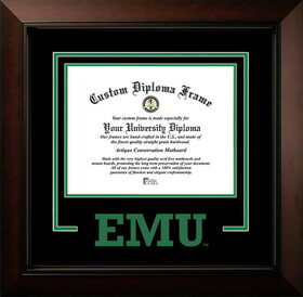 Campus Images MI995LBCSD-108 Eastern Michigan University 10w x 8h Legacy Black Cherry Spirit Logo Diploma Frame