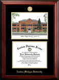 Campus Images MI995LGED Eastern Michigan University Gold embossed diploma frame with Campus Images lithograph