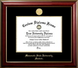 Campus Images MN997CMGTGED-1185 Minnesota State University, Mankato Mavericks 11w x 8.5h Classic Mahogany Gold Embossed Diploma Frame