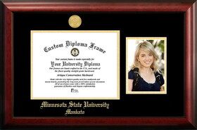 Campus Images MN997PGED-1185 Minnesota State University, Mankato 11w x 8.5h Gold Embossed Diploma Frame with 5 x7 Portrait