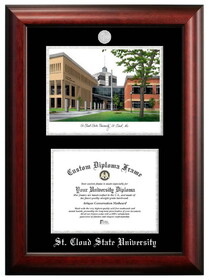 Campus Images MN998LSED-1185 St. Cloud State 11w x 8.5h Silver Embossed Diploma Frame with Campus Images Lithograph