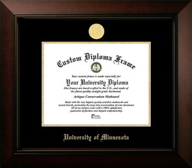 Campus Images MN999LBCGED-1185 University of Minnesota Golden Gophers 11w x 8.5h Legacy Black Cherry Gold Embossed Diploma Frame