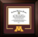 Campus Images MN999LBCSD-1185 University of Minnesota Golden Gophers 11w x 8.5h Legacy Black Cherry Spirit Logo Diploma Frame