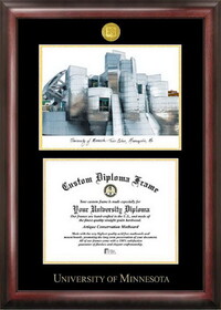 Campus Images MN999LGED University of Minnesota Gold embossed diploma frame with Campus Images lithograph