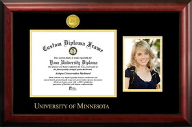 Campus Images MN999PGED-1185 University of Minnesota 11w x 8.5h Gold Embossed Diploma Frame with 5 x7 Portrait