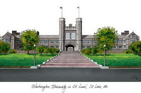 Campus Images MO997MBSGED1185 Washington University in St. Louis 11w x 8.5h Manhattan Black Single Mat Gold Embossed Diploma Frame with Bonus Campus Images Lithograph