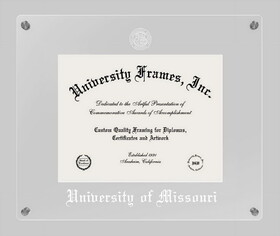 Campus Images MO999LCC8511 University of Missouri Lucent Clear-over-Clear Diploma Frame
