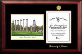 Campus Images MO999LGED University of Missouri Gold embossed diploma frame with Campus Images lithograph