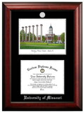 Campus Images MO999LSED-8511 University of Missouri 8.5w x 11h Silver Embossed Diploma Frame with Campus Images Lithograph