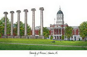 Campus Images MO999MBSD-8511 University of Missouri Tigers 8.5w x 11h Spirit Diploma Manhattan Black Frame with Bonus Campus Images Lithograph