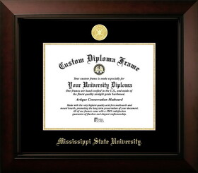 Campus Images MS997LBCGED-1185 Mississippi State University Bulldogs 11w x 8.5h Legacy Black Cherry Gold Embossed Diploma Frame