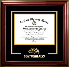 Campus Images MS998CMGTSD-1185 Southern Mississippi 11w x 8.5h Classic Spirit Logo Diploma Frame