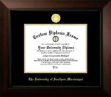 Campus Images MS998LBCGED-1185 Southern Mississippi 11w x 8.5h Legacy Black Cherry Gold Embossed Diploma Frame