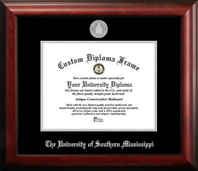 Campus Images MS998SED-1185 Southern Mississippi 11w x 8.5h Silver Embossed Diploma Frame