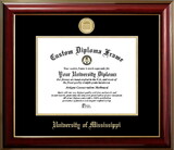 Campus Images MS999CMGTGED-129 University of Mississippi Rebels 12w x 9h Classic Mahogany Gold Embossed Diploma Frame