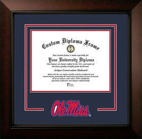 Campus Images MS999LBCSD-129 University of Mississippi Rebels 12w x 9h Legacy Black Cherry Spirit Logo Diploma Frame