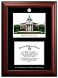 Campus Images MS999LSED-1185 University of Mississippi 12w x 9h Silver Embossed Diploma Frame with Campus Images Lithograph