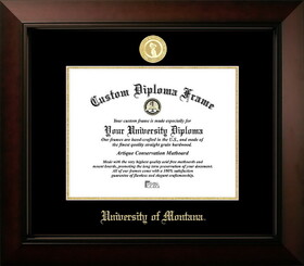 Campus Images MT999LBCGED-108 University of Montana Grizzlies 10w x 8h Legacy Black Cherry Gold Embossed Diploma Frame