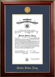 Campus Images NACCL001 Patriot Frames Navy 10x14 Certificate Classic Mahogany Frame with Gold Medallion