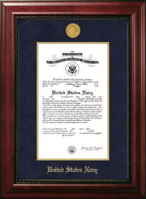 Campus Images Patriot Frames Navy 10x14 Certificate Executive Frame with Gold Medallion with Gold Fillet