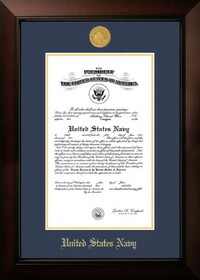 Campus Images NACLG001 Patriot Frames Navy 10x14 Certificate Legacy Frame with Gold Medallion