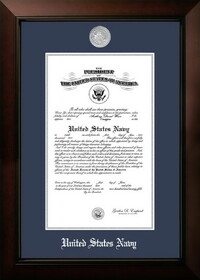 Campus Images NACLG002 Patriot Frames Navy 10x14 Certificate Legacy Frame with Silver Medallion