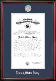 Campus Images NACPT002 Patriot Frames Navy 10x14 Certificate Petite Frame with Silver Medallion