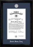 Campus Images NACS002 Navy Commission Frame Silver Medallion