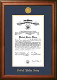 Campus Images NACSW002 Patriot Frames Navy 10x14 Certificate Walnut Frame Gold  Medallion