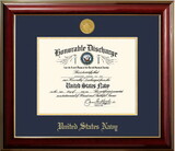 Campus Images NADCL001 Patriot Frames Navy 8.5x11 Discharge Classic Frame with Gold Medallion