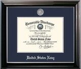 Campus Images NADCL002 Patriot Frames Navy 8.5x11 Discharge Classic Black Frame with Silver Medallion