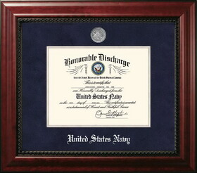 Campus Images Patriot Frames Navy 8.5x11 Discharge Executive Frame with Silver Medallion