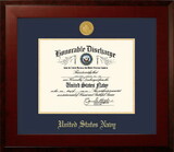 Campus Images NADHO001 Patriot Frames Navy 8.5x11 Discharge Honors Frame with Gold Medallion
