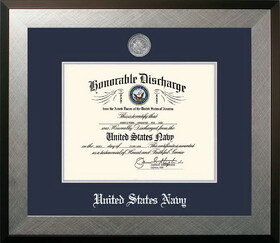 Campus Images NADHO002 Patriot Frames Navy 8.5x11 Discharge Honors Frame with Silver Medallion