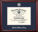 Campus Images NADPT002 Patriot Frames Navy 8.5x11 Discharge Petite Frame with Silver Medallion