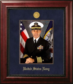 Campus Images Patriot Frames Navy 8x10 Portrait Executive Frame with Gold Medallion