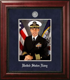 Campus Images Patriot Frames Navy 8x10 Portrait Frame Executive Frame with Silver Medallion