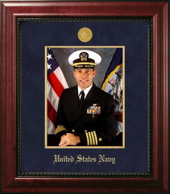 Campus Images Patriot Frames Navy 8x10 Portrait Executive Frame with Gold Medallion and Gold Filet