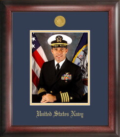 Campus Images NAPG001 Navy Portrait Frame Gold Medallion