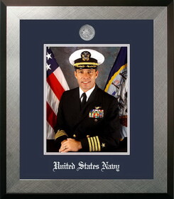 Campus Images NAPHO002 Patriot Frames Navy 8x10 Portrait Honors Frame with Silver Medallion