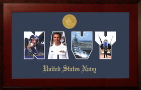 Campus Images NASSHO001S Patriot Frames Navy Collage Photo Honors Frame with Gold Medallion