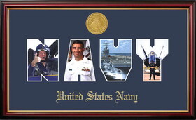 Campus Images NASSPT001S Patriot Frames Navy Collage Photo Petite Frame with Gold Medallion