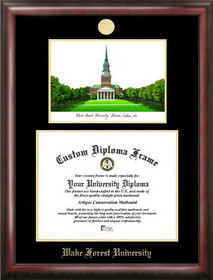 Campus Images NC991LGED Wake Forest University Gold embossed diploma frame with Campus Images lithograph