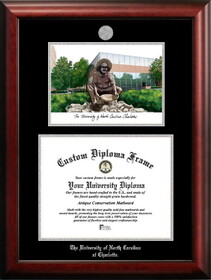 Campus Images NC993LSED-1411 University of North Carolina, Charlotte 14w x 11h Silver Embossed Diploma Frame with Campus Images Lithograph