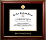 Campus Images NC995CMGTGED-1411 East Carolina University 14w x 11h Classic Mahogany Gold Embossed Diploma Frame
