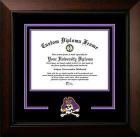 Campus Images NC995LBCSD-1411 East Carolina University 14w x 11h Legacy Black Cherry Spirit Logo Diploma Frame