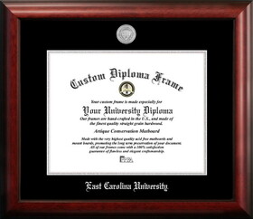 Campus Images NC995SED-1411 East Carolina University 14w x 11h Silver Embossed Diploma Frame